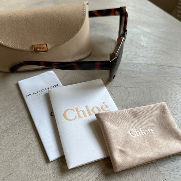 CHLOE Tortoise Shell Cat-eye Sunglasses with Arrow Detail, New - Picture 11 of 11